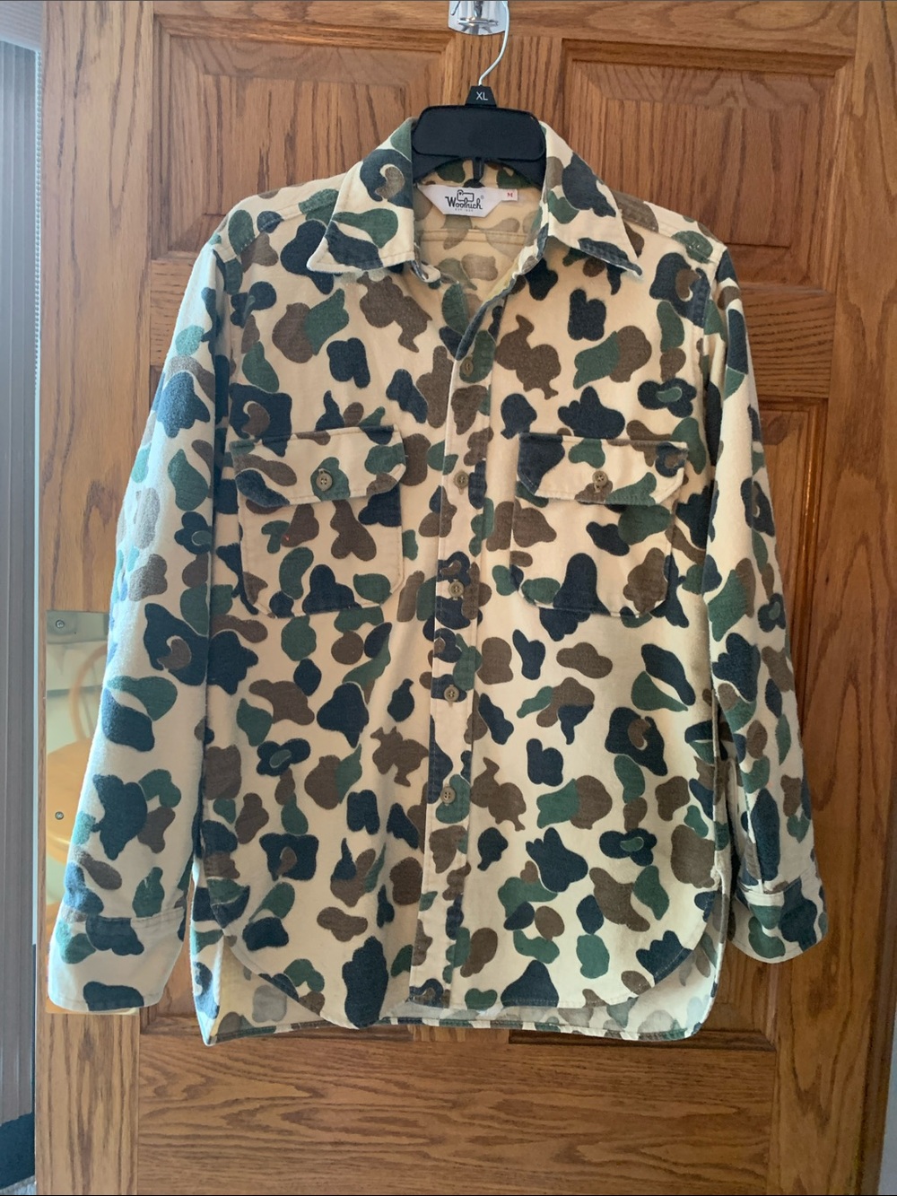 Woolrich Men's Camo Field Shirt Jacket in Green/Black/Cream